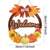 Bestseller transfronteiriço decoração de madeira suspensa de outono HelloPumpkin placa de porta de abóbora decoração de casa de outono cabide de porta