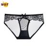 Ropa interior sexy transparente de tiro bajo para mujer, sin costuras, encaje, entrepierna de algodón, transpirable, ultradelgada, malla de puro deseo, calzones para mujer
