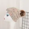 Chapéu de tricô com ponto de bolinha inverno quente bola de lã boné de lã boné monocromático atacado chapéu de curling ao ar livre