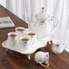 Conjunto de Água Branca Presente Conjunto de Cerâmica para Café e Chá Comércio Exterior Feito à Mão Xícara de Chá Conjunto de Chá de Porcelana Doméstico Conjunto Completo Caixa de Presente