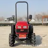 Tractor de Invernadero de Perfil Bajo de Cuatro Ruedas Rojo Oriental, Tractor con Ruedas de 70 Caballos de Fuerza con Marcha de Oruga