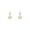 Pendientes de camelia con gota de aceite de perla y lazo de circonita de cobre, pendientes de nicho simples, pendientes con sentido de la moda