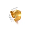 Moda europea y americana estilo ins anillo simple de acero de titanio chapado en oro de 18 quilates anillo irregular geométrico de acero inoxidable sensación de línea