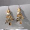 Aretes Largos de Árbol de Navidad de Metal Nuevo Transfronterizo para Mujer, Aretes de Moda para Fiesta y Carnaval, Accesorios para Orejas Exagerados de Alta Gama