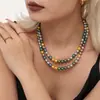 Collar Mi Duo de Perlas de Imitación Shi Jia de 8 mm, Cadena para Clavícula, Multicor, con Cuentas, Lujo, Elegante, Joyería Femenina, Directo de Fábrica, en Stock