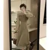 Vestido Patchwork Falso de Dos Piezas para Mujer para el Viaje Diario, Nuevo Estilo Otoño e Invierno 2025, Vestido Suave de Estilo Francés para Vestir por Capas