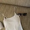 Camisola de Color Sólido con Copas Fijas, Corte Ajustado, Estilo Corto, Espalda Hermosa, Top de Tubo, Top Cruzado, Estilo Top de Tubo para Mujer
