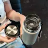 Copo Térmico Simples de Grande Capacidade para Estudantes, Caneca de Café com Aparência Sofisticada, Copo de Água Portátil para Escritório com Separação de Chá e Água para Homens