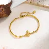 Novo Bracelete Borboleta Curvo a Laser de Aço Titânio para Mulheres, Exquisito Leve Luxo Moda Versátil Joia Pulseira Transmissão Ao Vivo