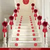 Juego de decoración de pasamanos de escalera para el nuevo hogar de los novios, decoración de boda con personaje "feliz", decoración de pasamanos de escalera de poliéster