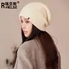 Nuevo Sombrero de Lana Tejido Cálido de Cabeza Grande para Otoño e Invierno para Mujeres Ciclismo al Aire Libre Protección para los Oídos Cortavientos Sombrero de Lana Pullover