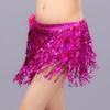 Falda de lentejuelas para danza del vientre de Halloween, sexy, con borlas bossimi, toalla de cadera de cuatro capas, barra DS, cadena de cintura para actuación