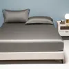 Sábana Bajera Ajustada de Tencel de Color Sólido, Pieza Única de Lyocell, Protector de Colchón Enfriador para Dormir Desnudo, Sábana de Cama de Cobertura Total, Ropa de Cama Antideslizante