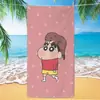 Toalha de banho de secagem rápida infantil de grandes dimensões Giz de cera Pequena nova toalha de praia Microfibra Velo de dupla face Toalha de praia com impressão digital