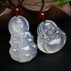 Pingente Buda Guanyin Ágata Vermelha Calcedônia Verde Buda Guanyin Homens e Mulheres Buda de Jade Calcedônia Branca Garrafa Grande Guanyin