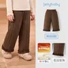 Pantalones para niña Jellybaby, nueva colección de invierno 2026, pantalones casuales gruesos y cálidos para niños, adecuados para niñas de 5 años, pantalones de algodón