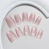 Manicure Usável Feita à Mão Rosa Doce Marrom Olho de Gato Patch de Unha Postiça Removível Patch de Unha Usável 30 Peças Atacado
