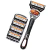 Aparelho de Barbear Manual Masculino Novo Modelo 5 Lâminas 6 Lâminas Anti-Arranhão Suporte Universal para Lâmina Cabeça de Lâmina Transfronteiriço