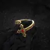 Estilo Europeo y Americano Anillo de Plata 925 Mismo Estilo Circonita Anillo para Mujer Cruz de Cuervo Anillo Británico Combinable de Alta Calidad Apertura Ajustable