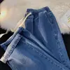 Los jeans más vendidos de Malasia con cordón y cintura elástica para hombre, holgados, rectos, moda urbana, marca de moda, pantalones de verano combinables