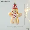 Nuevos Adornos Navideños de Hombre de Jengibre Color Champagne, Decoraciones Navideñas, Adornos Colgantes de Plástico, Adornos Colgantes Pintados