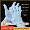 Luvas brancas de algodão puro proteção do trabalho luvas de comércio exterior etiqueta jóias Wenwan luvas de algodão branco antiestáticas fábrica atacado