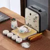 Juego de Té Portátil para Viaje Tetera Ding Kiln Gaiwan Taza de Té Bandeja de Té Taza Rápida Logo de Empresa Regalo Souvenir Juego de Té