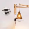 Lámpara de Pared Retro Retráctil para Mesita de Noche B&B Lámpara de Estudio para Lectura Lámpara de Atmósfera para Dormitorio Brazo Oscilante Pared de Fondo de Sala de Estar