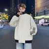 Nueva Chaqueta con Cuello Alto y Tres Rayas Chaqueta de Béisbol para Pareja Top Casual Estilo Americano Abrigo Deportivo de Bloques de Color de Moda