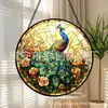 Colgantes de vidrio de pavo real de colores transfronterizos, adornos de vidrio navideños, decoraciones para ventanas, capta soles para jardín