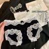 Verão Bolinhas Seda Gelo Algodão Puro Crotch Estendido Estilo Doce Roupa Íntima Calcinhas de Renda Respiráveis Cintura Média-Baixa para Mulheres