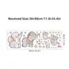Pegatinas de Pared Autoadhesivas de Elefante con Estrellas Lindas de Dibujos Animados Estilo Ins para Habitación Infantil, Dormitorio, Sala de Estar Pegatina Decorativa ZN0913F