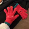 Luvas de Pelúcia Fofas com Rosto Sorridente Sem Dedos para Tela Sensível ao Toque Inverno Com Pelúcia Adicional Grossas para Estudantes Ciclismo Proteção Contra Frio À Prova de Vento Luvas Quentes