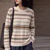 Suéter de tricô redondo da moda, casual, versátil, novo e estiloso para outono e inverno, amigo da pele, adequado para o trabalho, grosso para mulheres