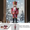 Pegatinas electrostáticas navideñas transfronterizas al por mayor copo de nieve estrella cascanueces pegatinas para ventana display de pared pegatinas decorativas para cristal de ventana