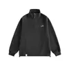 Sudadera Pesada Oversize Bordada con Cuello Alto y Media Cremallera Marca Trendy Americana para Jóvenes Holgada Casual Deportiva
