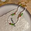 Collar de cuentas de bambú con dopamina y sensación de frescura, cadena de clavícula con temperamento de nicho para mujer, cadena de cuello estilo festivo de alta sensación para mujer.