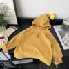 Blusa de Base Infantil com Capuz para Outono para Meninos e Meninas, Classe A, Estilo Coreano, Listrada, Mangas Caídas, Estilo Relaxado, Camiseta com Capuz Casual, Tendência