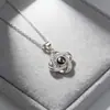 Collar de Acero de Titanio con Proyección de Trébol de Cuatro Hojas Transfronterizo para Mujer, Cadena para Clavícula con Incrustaciones de Circonia Estilo Moda Coreana Ins, Regalo de San Valentín