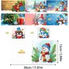 Tarjetas de Felicitación Navideñas Populares Transfronterizas Multiserie Hechas a Mano con Diamantes Juego de 9 Piezas con Sobres Pegatina de Diamante Dibujos Animados Juego de 6 Piezas