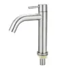 Grifo de Lavabo de Acero Inoxidable 304 Monomando Frío Baño Lavabo Lavado de Manos Balcón Lavabo Caño Recto Caño Curvo Cintura Pequeña
