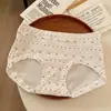 Ropa interior de algodón puro estilo Fair Isle para niñas 10A Antibacteriana Entrepierna extendida Sin costuras Cómoda Dulce de cintura media Bragas tipo triángulo para niñas