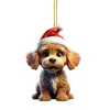 2024 transfronterizo nuevo colgante de perro de dibujos animados de acrílico para coche decoración de árbol de Navidad colgante decoraciones para el hogar