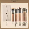 Cangzhou mais vendido conjunto de 14 pincéis de maquiagem, pincel para blush de pelo animal, pincel para pó solto, ferramentas de beleza com cerdas macias, direto da fábrica