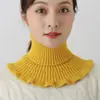 Gola Falsa Feminina Cachecol de Gola Alta Aquecedor de Pescoço Gola Falsa Novo Outono e Inverno À Prova de Vento Tricô Quente Gola de Pescoço Estilo Coreano Versátil