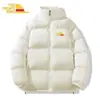 Jaqueta de Algodão com Gola Alta para Casal Tendência Urbana Outonal Moda Americana Casual Multicor Opcional Casaco de Algodão Espesso de Inverno