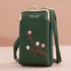 Bolso bandolera para teléfono móvil de estilo coreano para mujer, bandolera bordada, pequeño, multifuncional, 2023