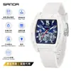 Reloj Juvenil Sanda Doble Zona Horaria Luminoso Multifuncional Unisex Electrónico Moda Tendencia Cronógrafo