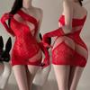 Mu Amor Lencería Sexy Malla Transparente Calcetines de Malla Ropa Sexy Colgante de Malla Pantalones Rojo Cibernético Sexy Gratis Uniforme Sexy Discoteca