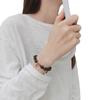 Pulsera para Pareja de Obsidiana Natural y Cristal de Fresa Estilo Moda Elegante para Hombre y Mujer